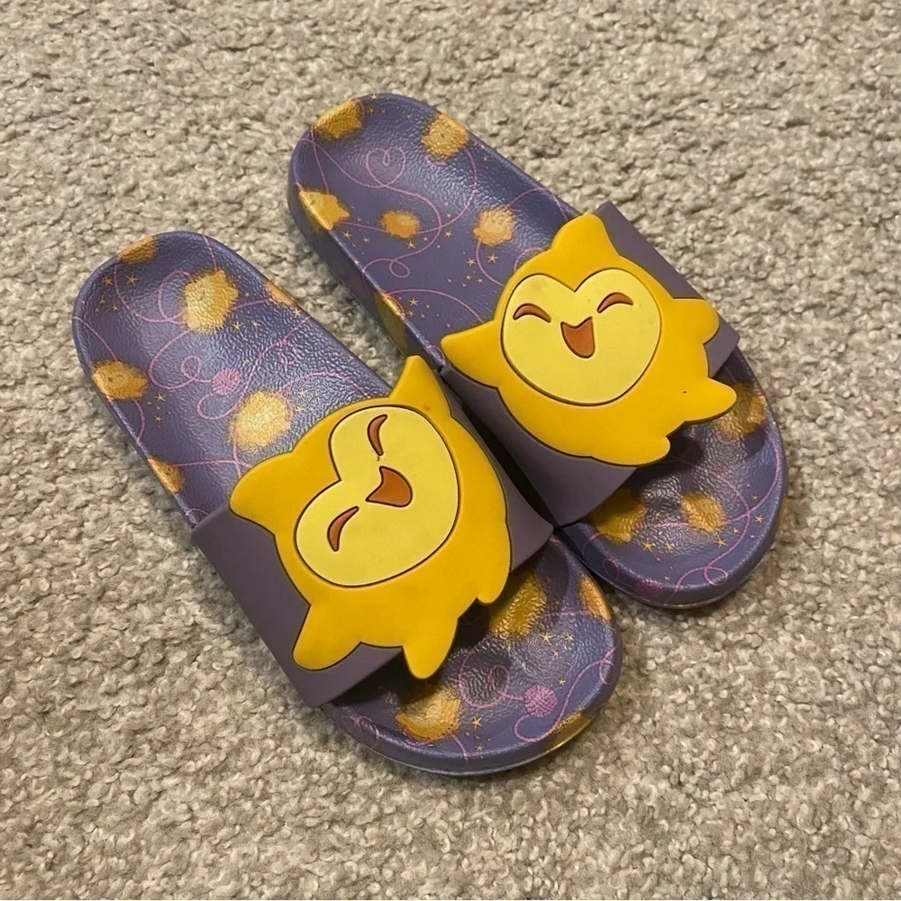 Disney Wish Star Slide On Sandals Sz 13/1 Purple Open Toe Kids Girls Shoes